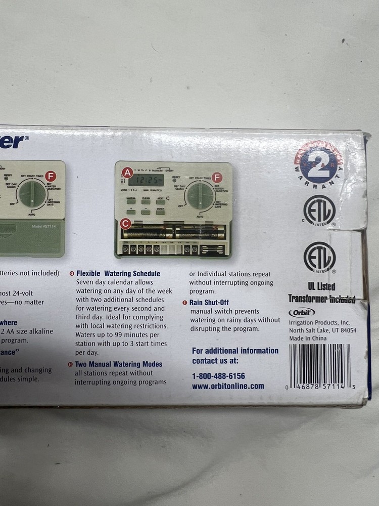 Orbit 57114 Water Master 4 Station Automatic Sprinkler System Timer Model