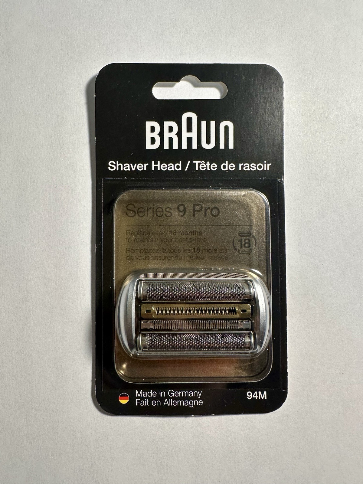 AUTHENTIC Braun Replacement Shaver Head 94m Silver-Compatible w Series 9 pro-NEW