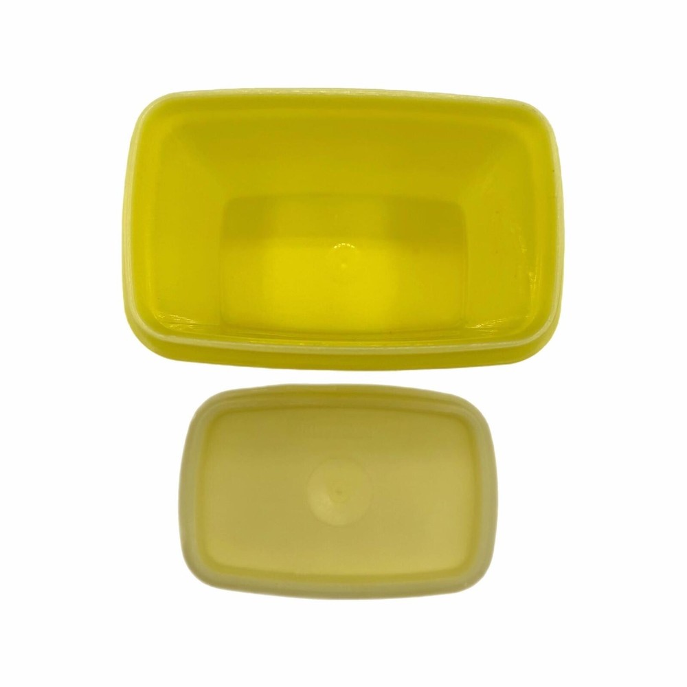 Vintage Tupperware Yellow Rectangular Shelf Saver Container #1243 & Lid