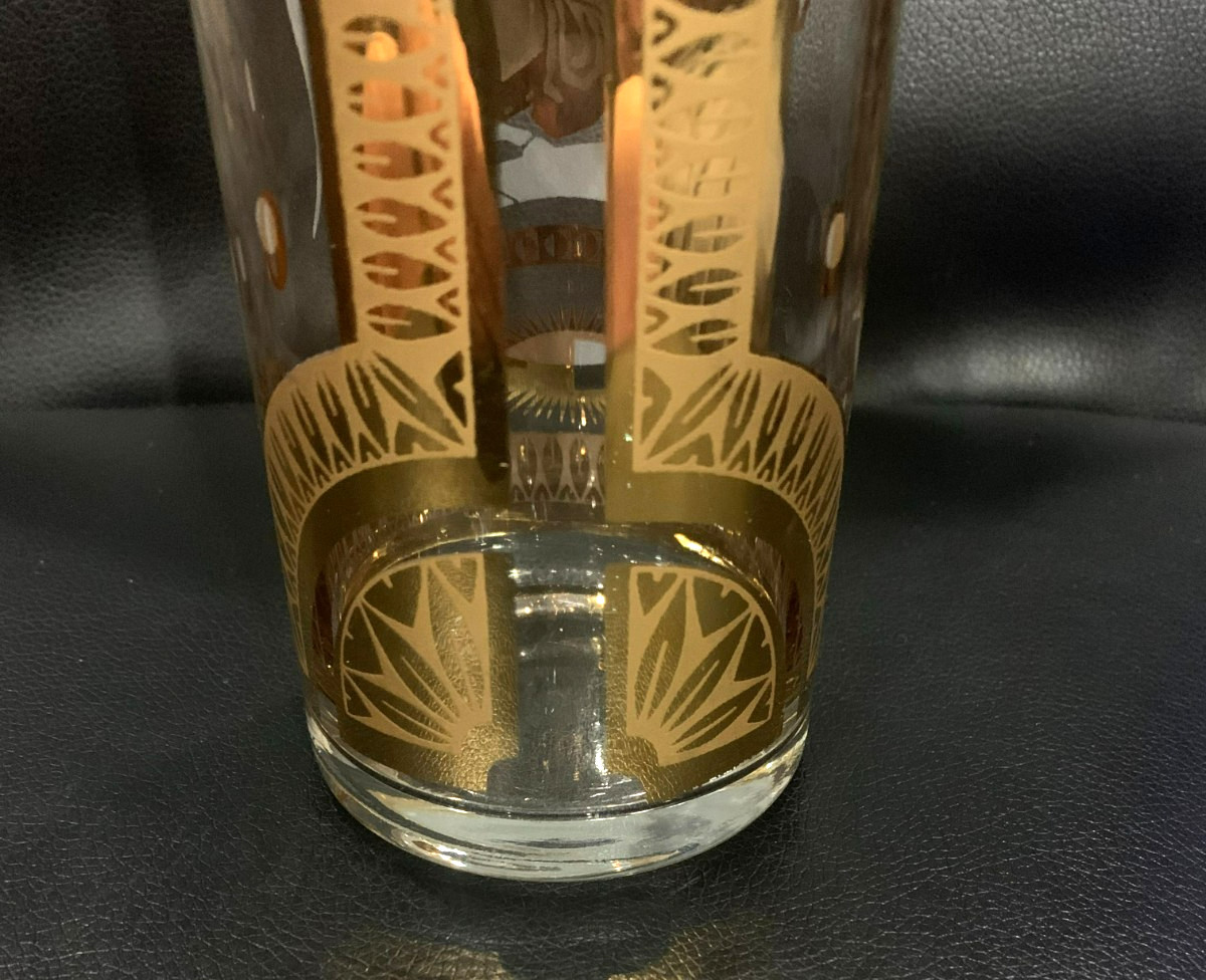 FRED PRESS 60's Martini Cocktail Pitcher w/White Trojan Horse Motif 10.5"