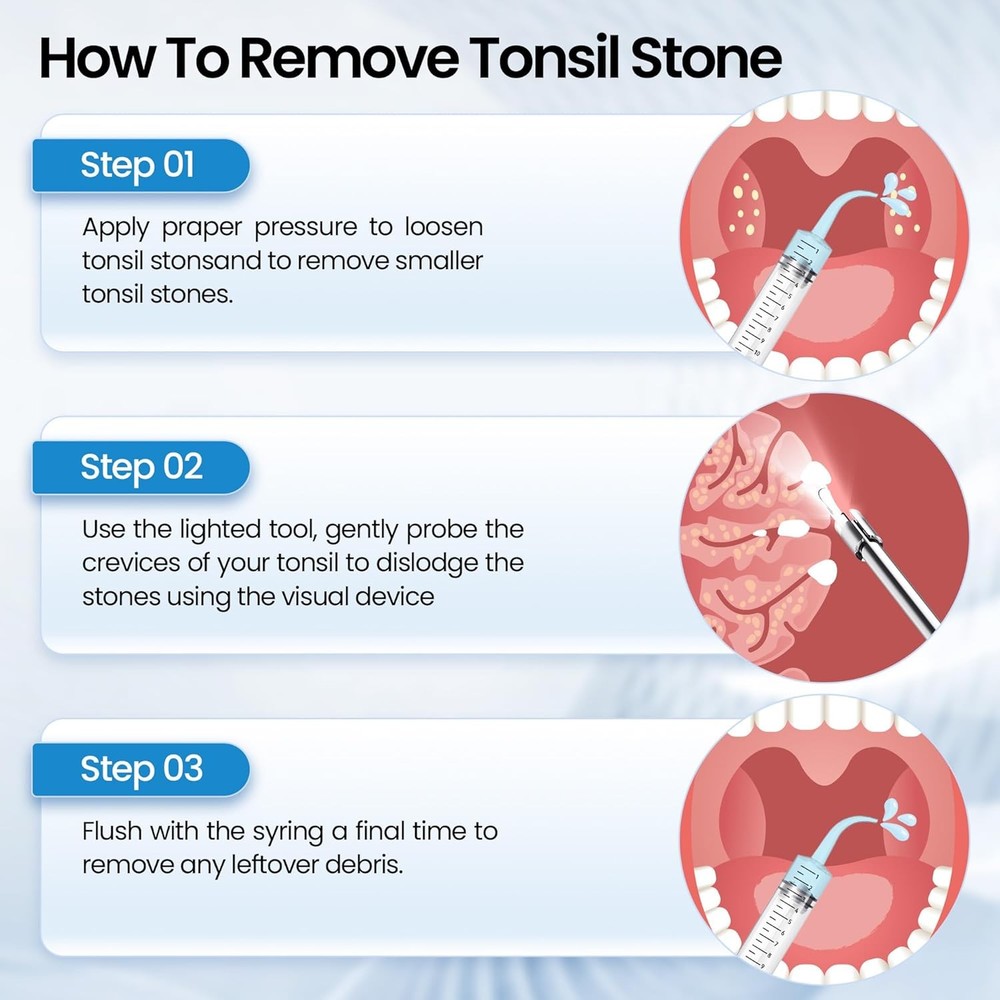 Tonsil Stone Remover with Camera 1080P Visual Tonsil Stone Removal Kit