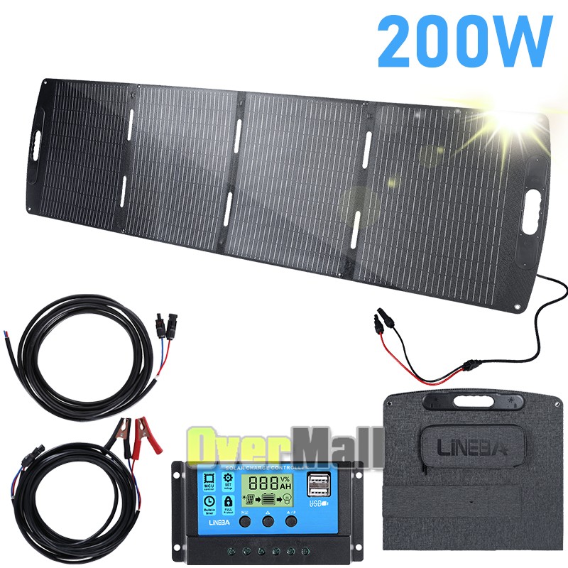 Portable Solar Panel 200W 100W 22V 23% Efficiency Foldable Solar Panel Kit