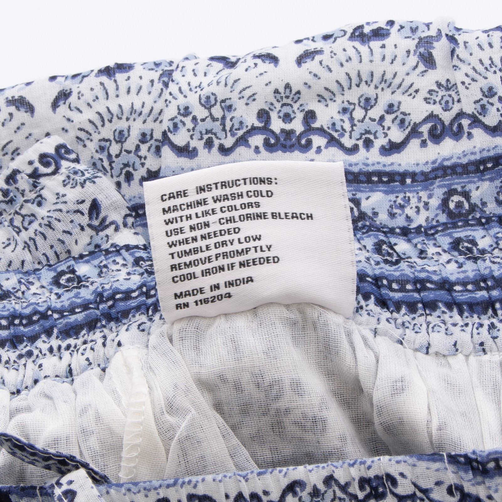 Gold Coast Boho Inspired Women's Maxi Skirt in Blue & White Floral, XL