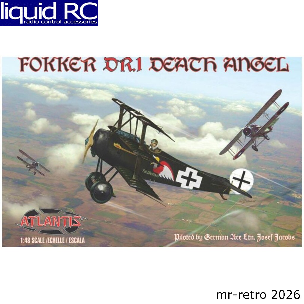 Atlantis Models A103 1/48 Fokker Dr1 Death Angel Plastic Model W/ Trading Card