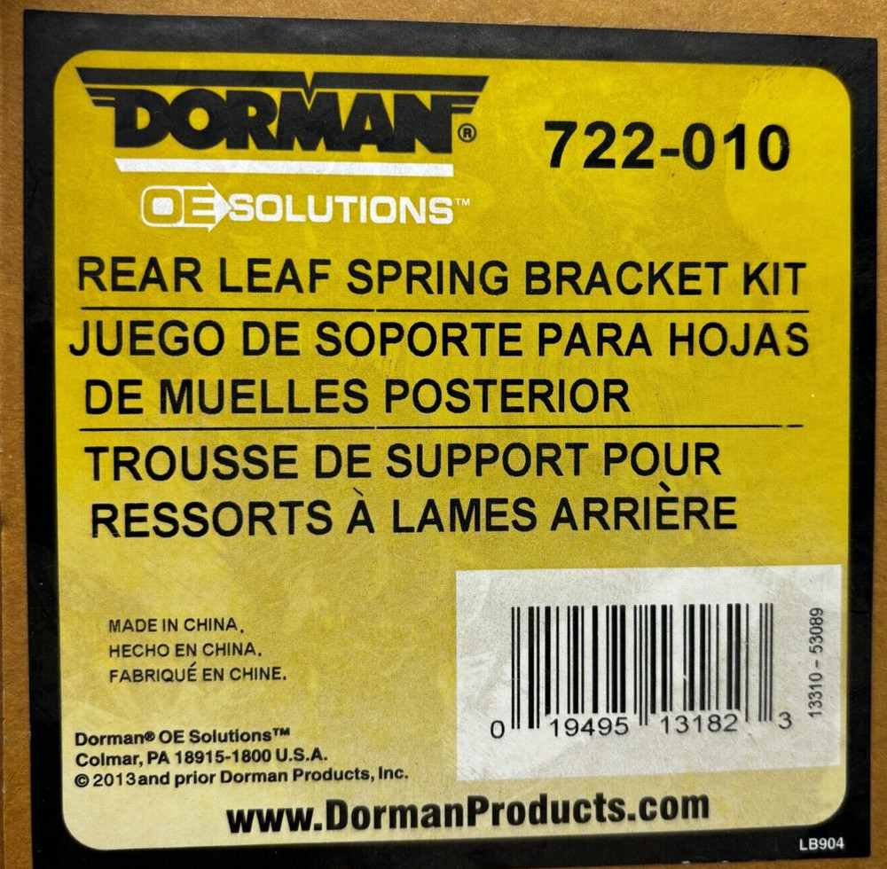 Dorman 722-010 Rear Leaf Spring Bracket Kit