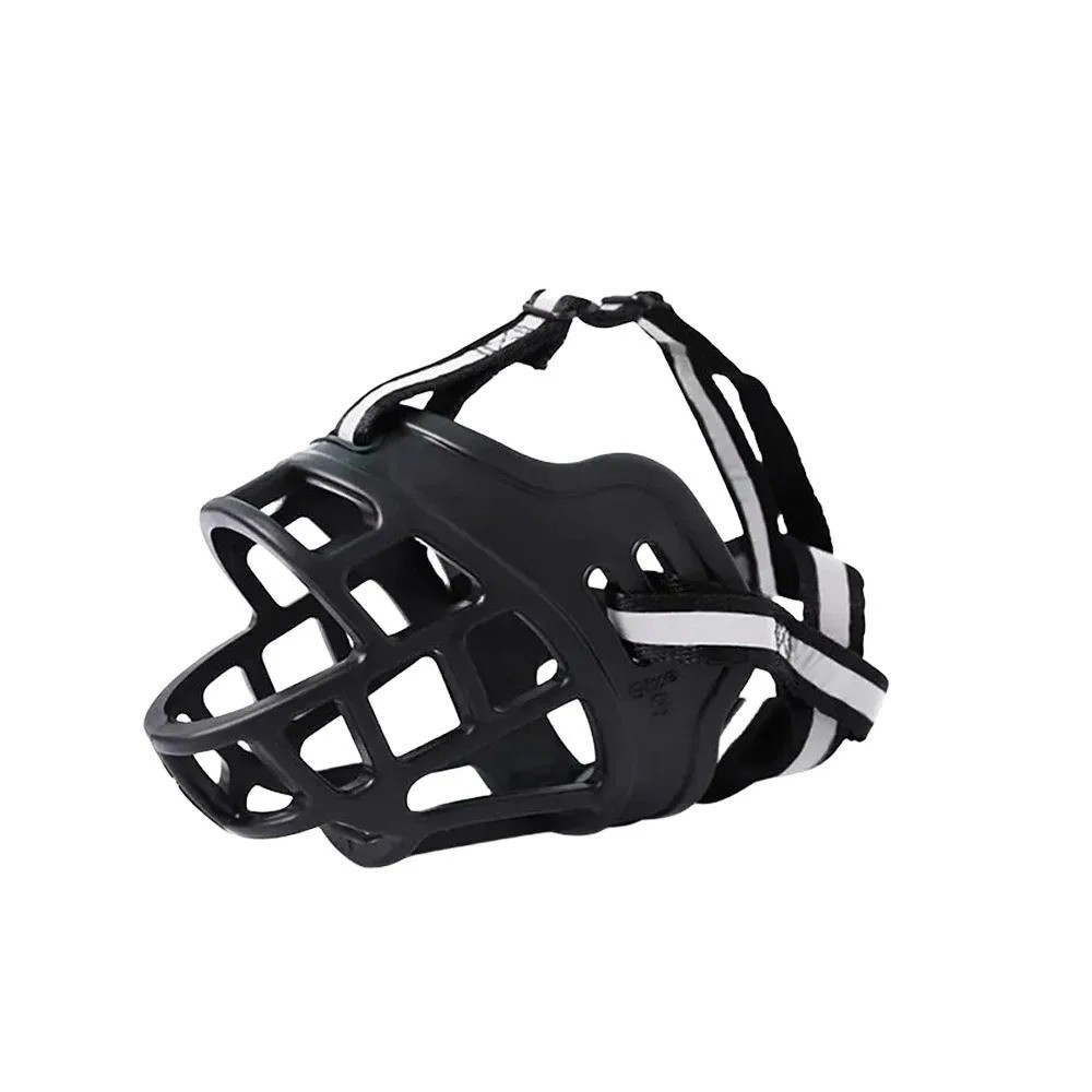 Large Pet Dog Basket Muzzle Mouth Cover Mesh Cage NoBarking Biting Chewing Black