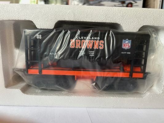MTH RAILKING TRAINS RARE NFL CLEVELAND BROWNS O27 ORE CAR 30-75269 NEW IN BOX