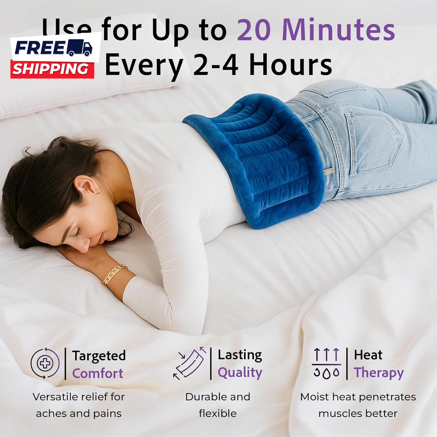 Microwavable Heating Pad for Back Pain Relief Moist Heat Pack for Neck & Should