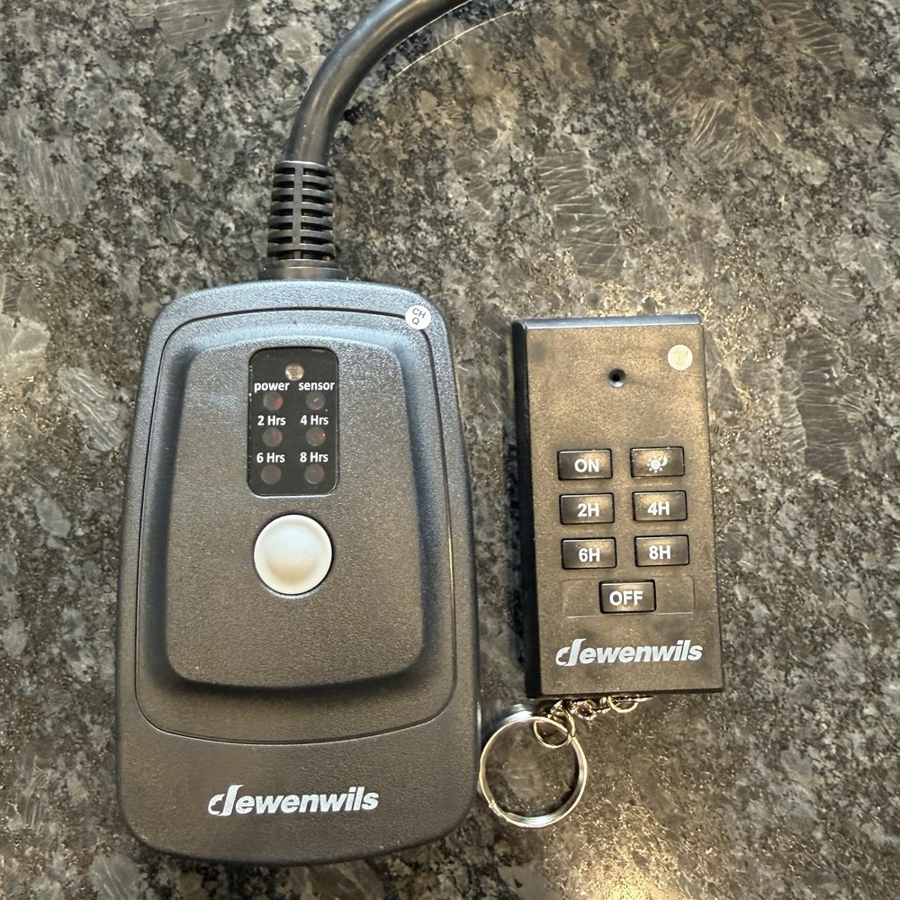 DEWENWILS Waterproof Light Sensor Timer-2 Outlets-Plug In Timer With Remote