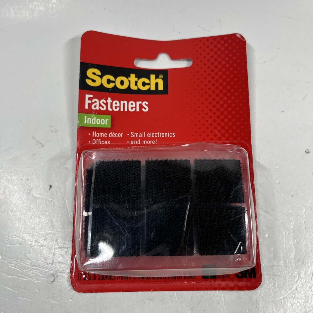 Scotch Multi-Purpose Hook & Loop Fasteners RF7021 For Indoor Use Black 12 Sets