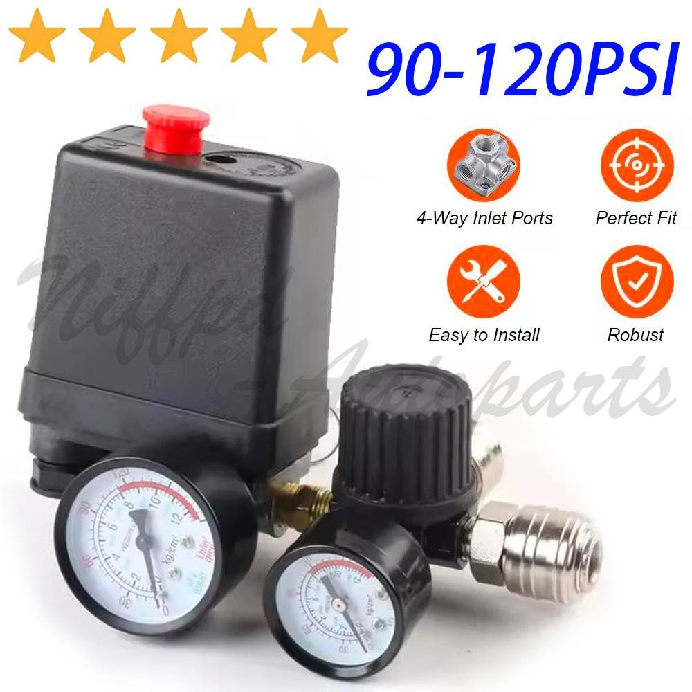 250A Air Compressor Pressure Switch Control Valve 90-120PSI Pressure Regulator