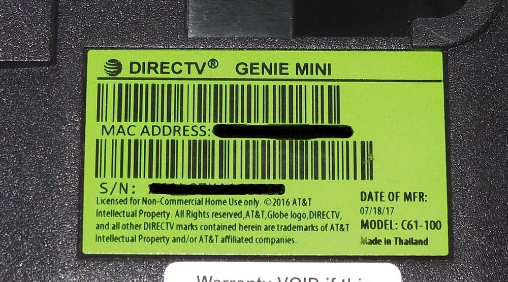 Direct TV Genie Mini Receiver Model C61-100 Replacement Receiver Only