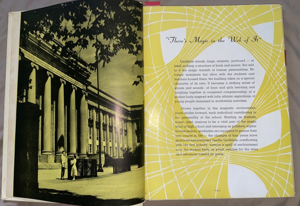 ORIGINAL 1955 Lindblom High School Yearbook: Eagle