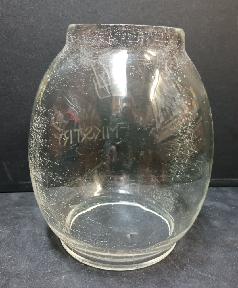 RARE Etched MK&TRY RR Lantern Glass Globe