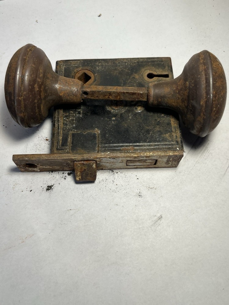 3 Antique Door Lock With Multicolored Knobs Working No key