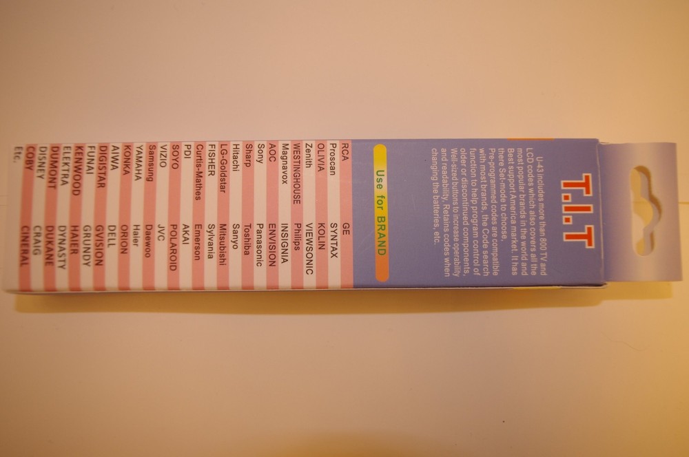 Gmatrix Big Button Universal Remote Control - Retail Packaging (U-43) U-43