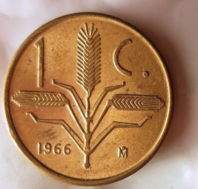 1966 MEXICO CENTAVO - AU/UNC - Uncommon Type - FREE SHIP - Mexico Bin #5