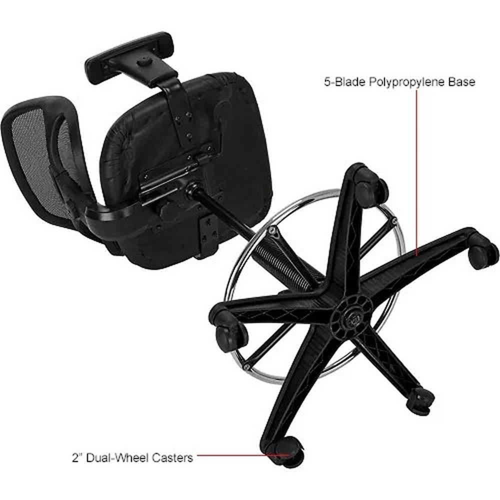 Interion? Vinyl Drafting Stool, Black