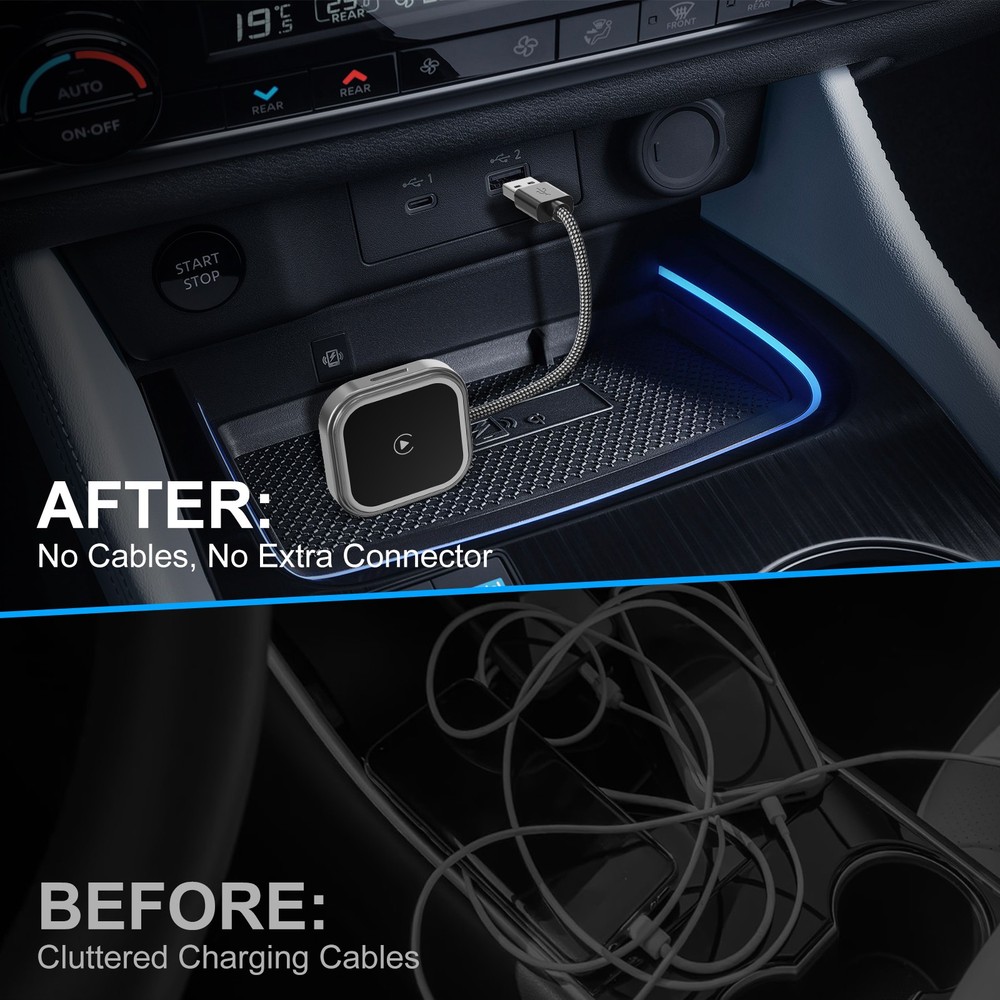 USB Auto Wireless CarPlay Adapter For iPhone Apple Wireless Dongle Plug ＆ Play