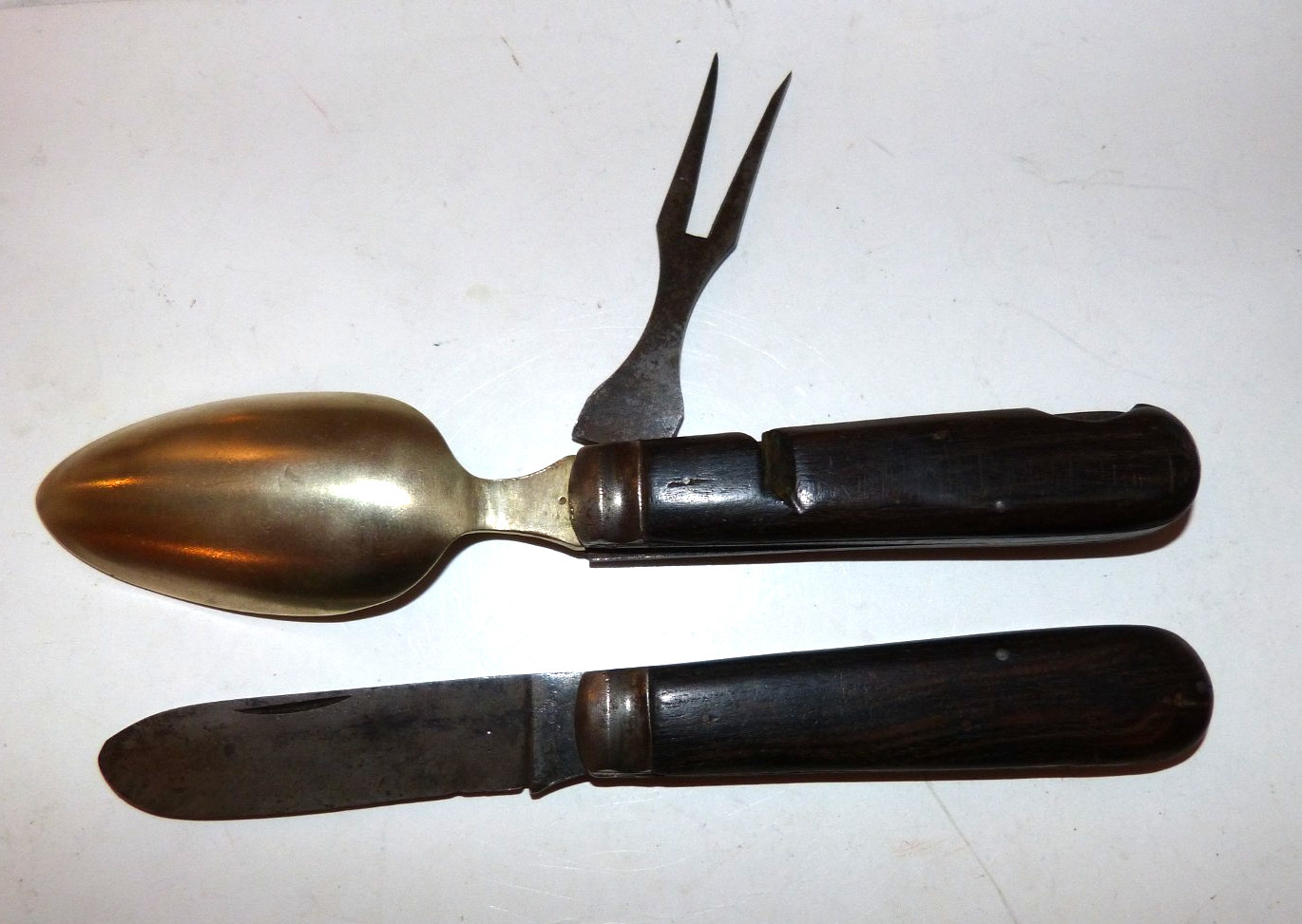 Civil War Era Mess Kit Camp Knife Set Spoon Fork Pocket Knife Hobo Knife Set