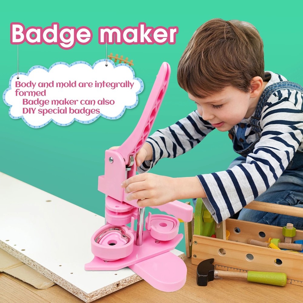 Heart-Shaped Button Maker Machine, DIY Pin Button Maker Press Machine Kit