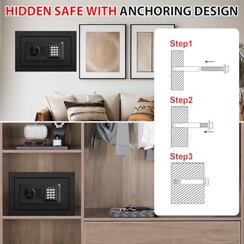 Fireproof Waterproof Safe Box for Home, Digital Security with Combo Lock & Shelf