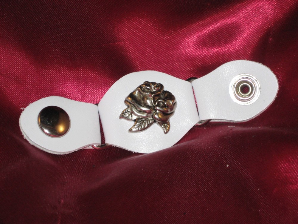 Handcrafted Vest Extender, Rose, 5 1/2 Inch Bold Leather/Loop