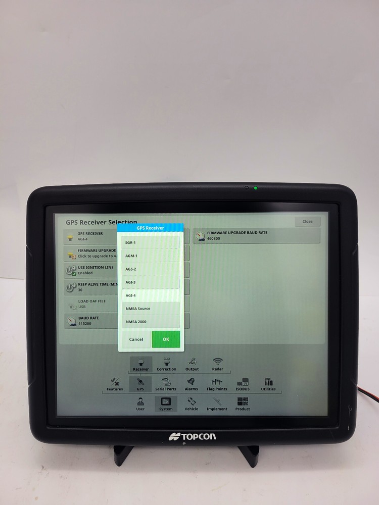 Topcon x35 Display Consol 1007187-01 Auto Steer Auto Section Control
