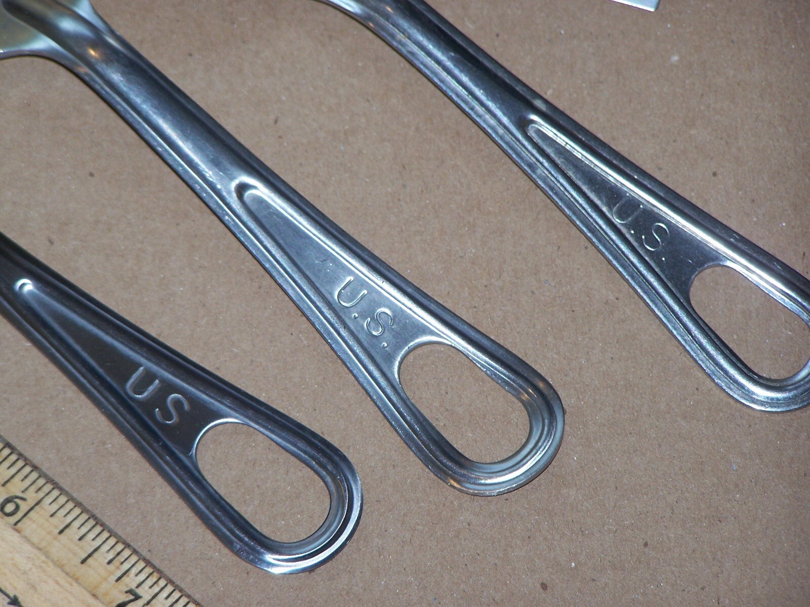 USGI Mess Knife Fork Spoon & P38 Can Opener for Military USMC Army Scout Vet USA