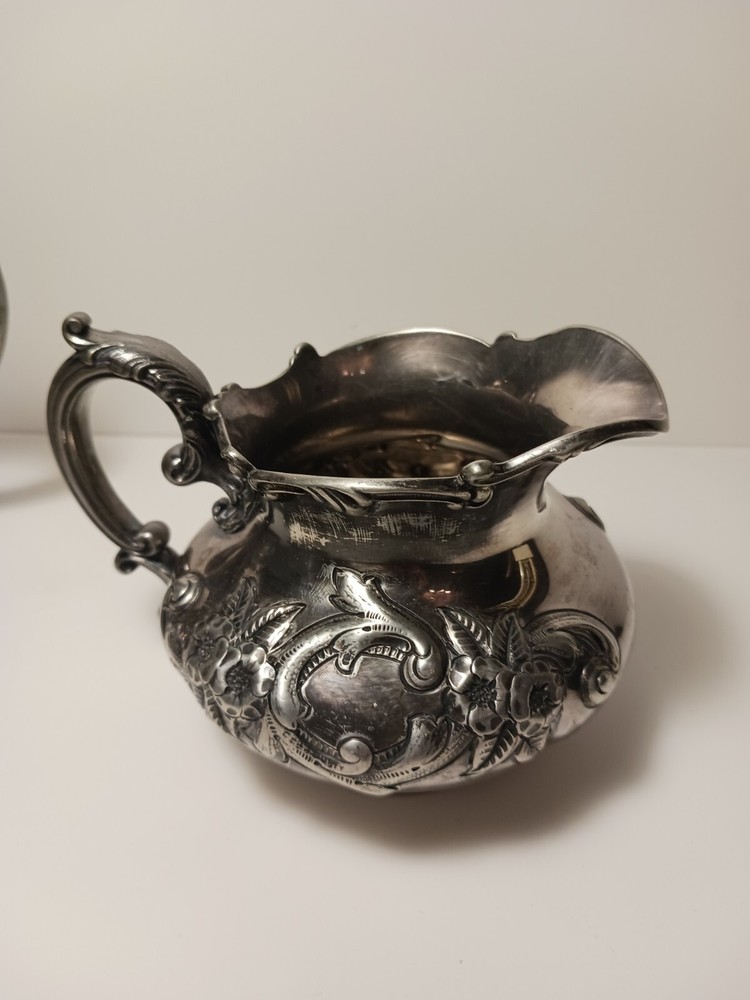 ~Antique QUADRUPLE REPOUSSE 4 Piece TEA/COFFEE SET Wilcox SILVERPLATE~