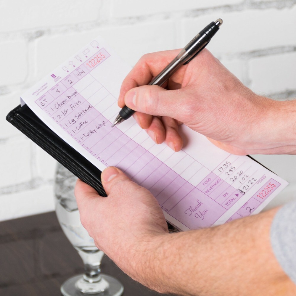 2500 Case 2 Part Carbonless Restaurant Diner Server Guest Order Receipt Check