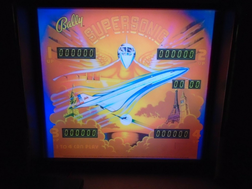 Bally Supersonic Pinball Head LED Display light box