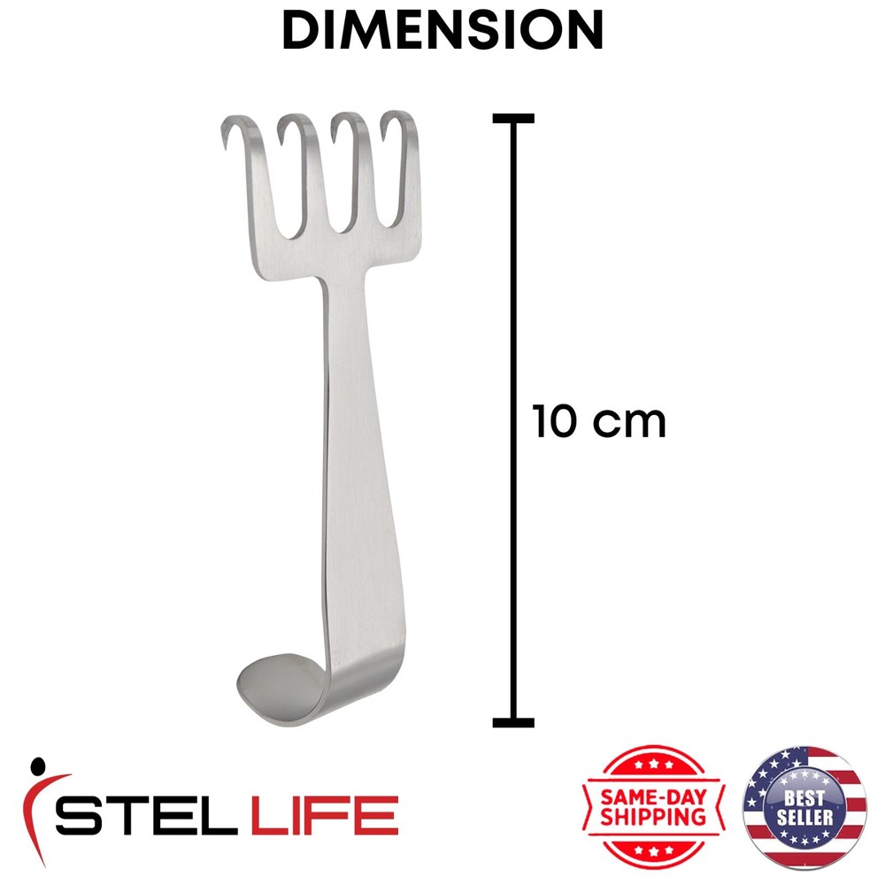 MAXWELL Flap Retractors 4 Sharp Prongs Premium Plastic Surgery Instruments