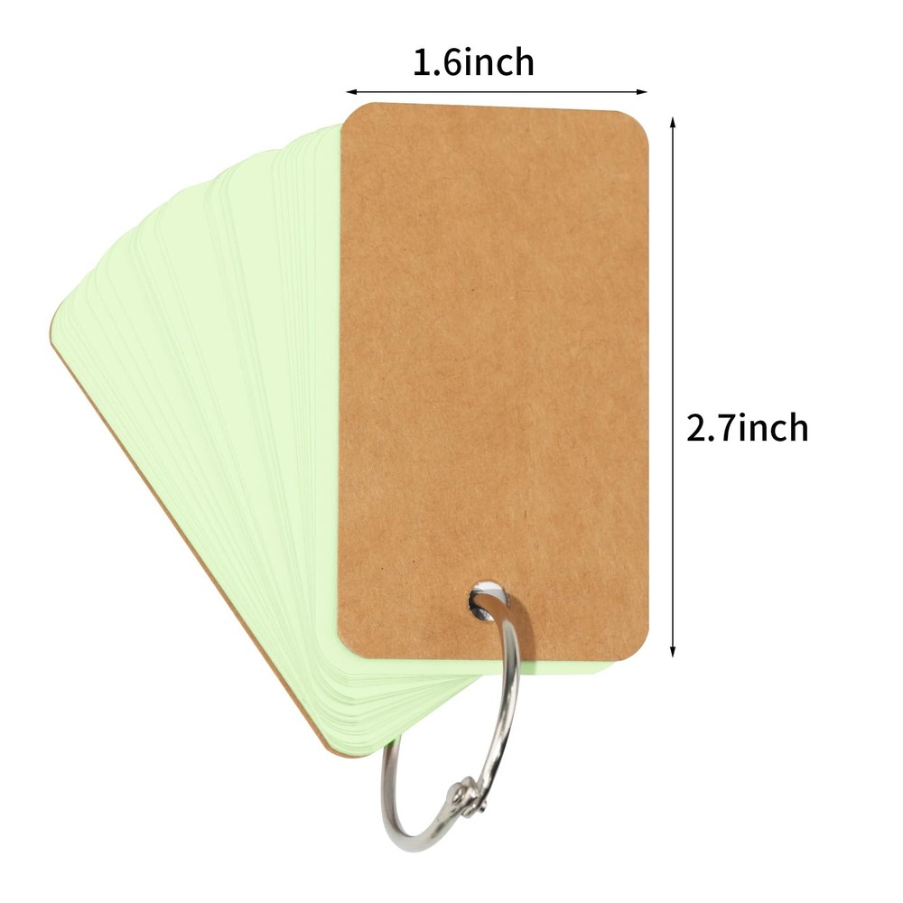 6 Pack Colored Flash Cards with 300 Sheets Study 2.7 * 1.6 inch, Multicolor