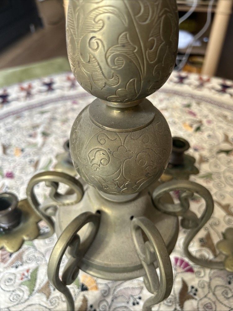 Solid Brass Hanging Chandelier 19c?
