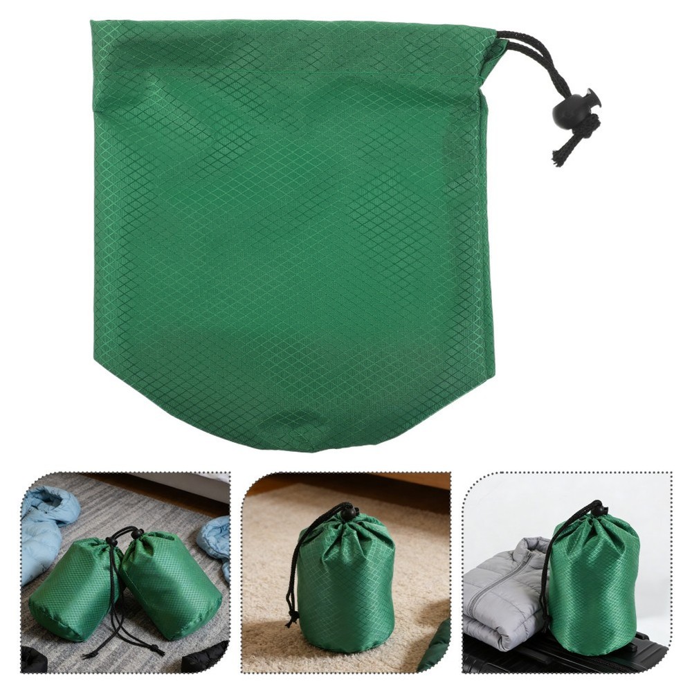 2 Pcs Camping Gear Bags Storage for down Jackets Drawstring Stuff Sack
