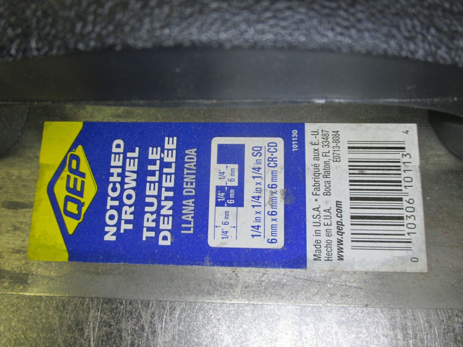 NEW QEP 10113 Tile Type Notched Steel Flooring Trowel w/ Plastic Handle