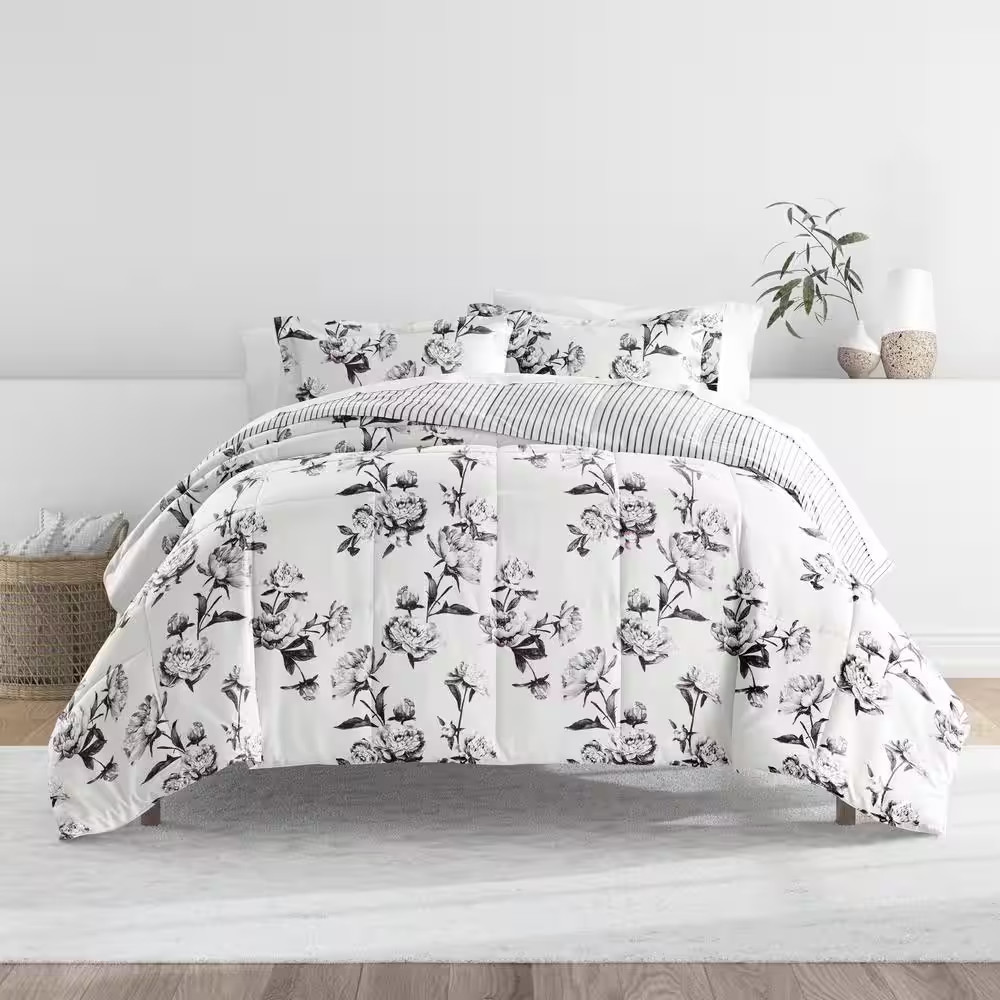 Patterned Reversible Microfiber All Season Down-Alternative Ultra Soft King Comf