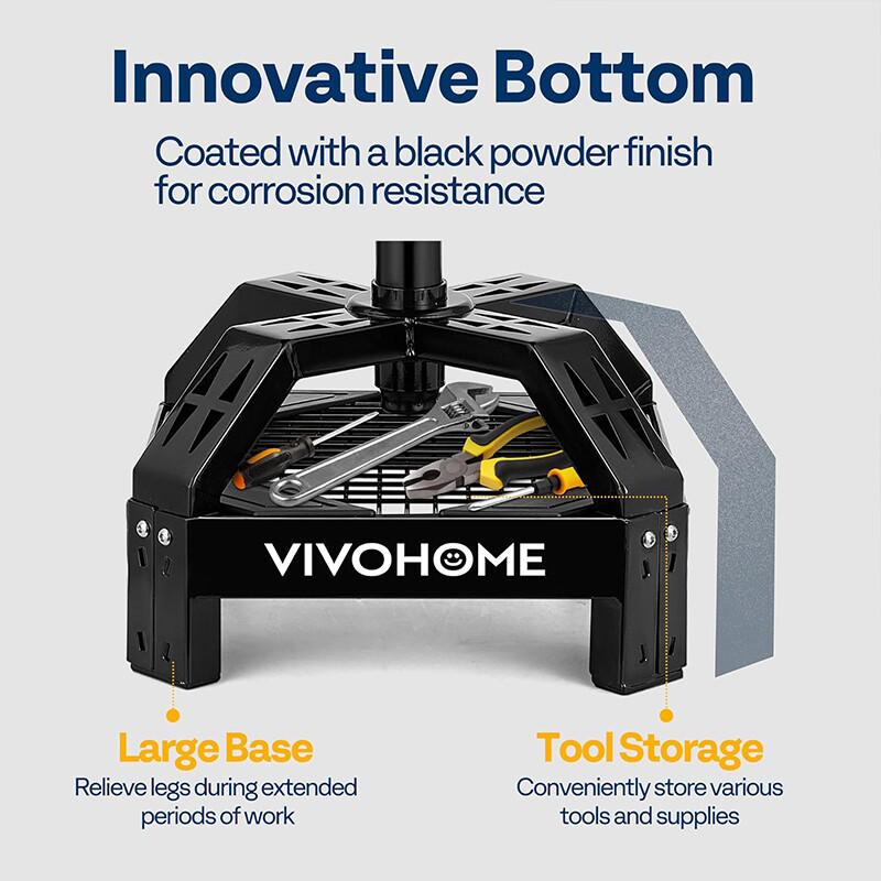 Rolling Garage Stool 300LBS Adjustable Height Mechanic Work Shop Seat w/ Casters