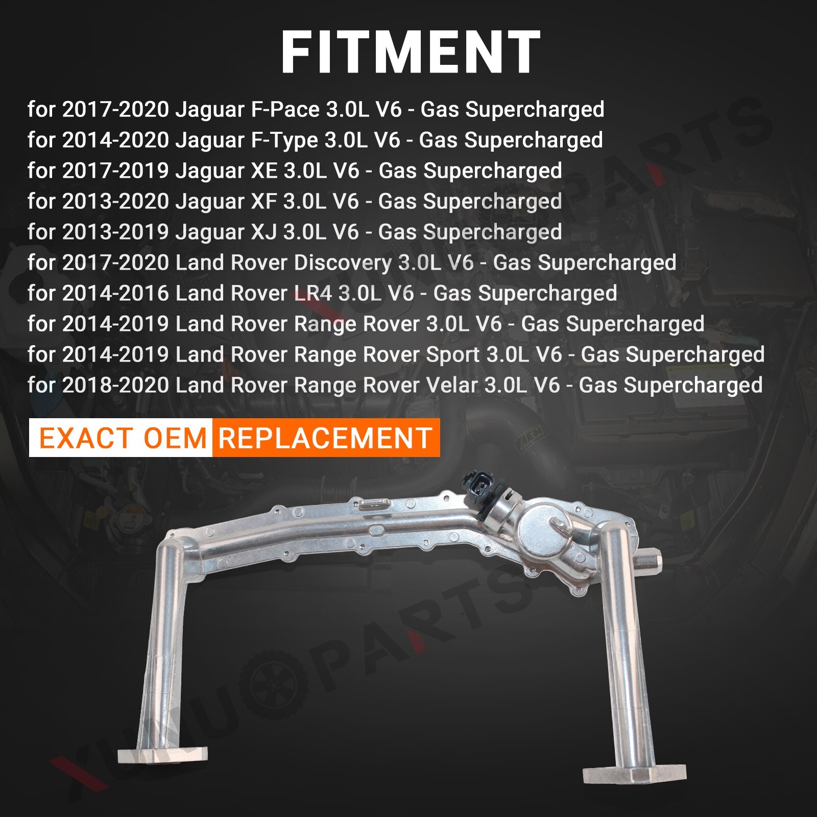 Upgraded Rear Coolant Crossover Heater Pipe for 2014-2019 Jaguar Land Rover 3.0L