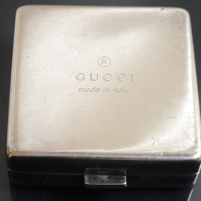 Authentic GUCCI Pill case Accessory case Sterling Silver #8795