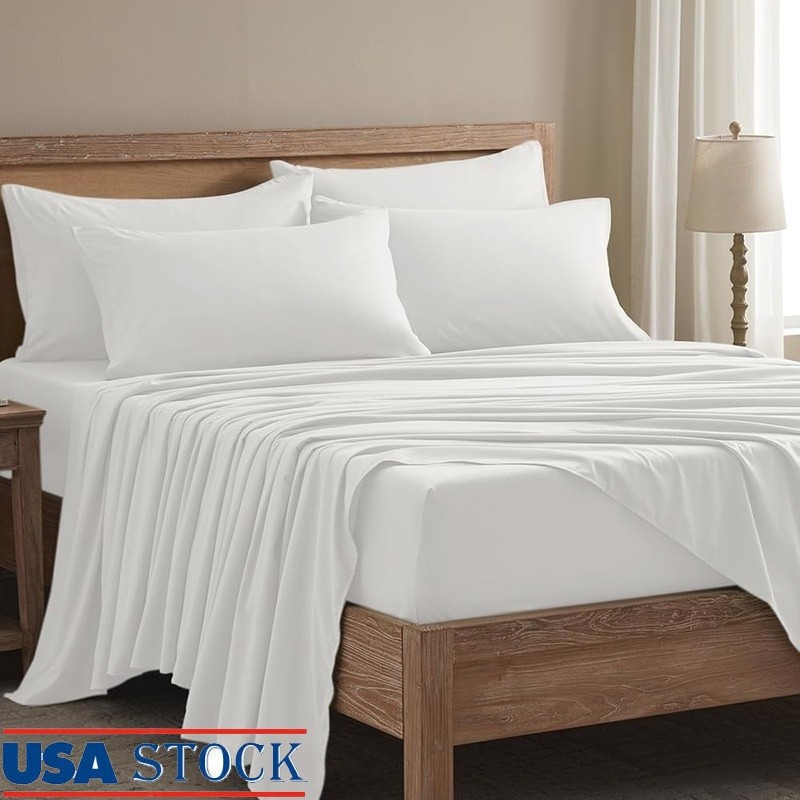 Soft Deep Pocket Microfiber Sheets Set Durable Fade Resistant Bedding 6-Piece US