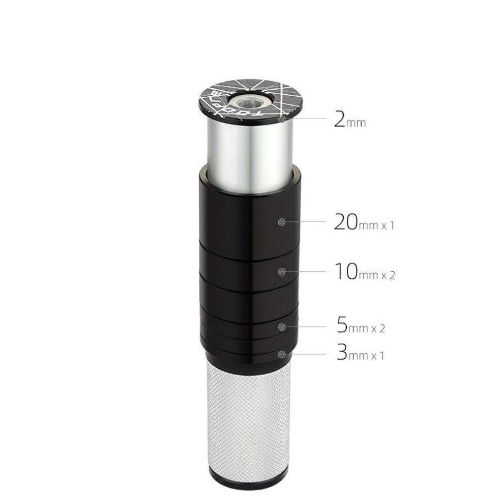 Bicycle Stem Riser, Bicycle Stem Height Adapter Bicycle Fork Stem silver