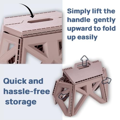 9.2" Foldable Step Stool - 300lb Capacity, Non-Slip Surface | 9.2in Brown