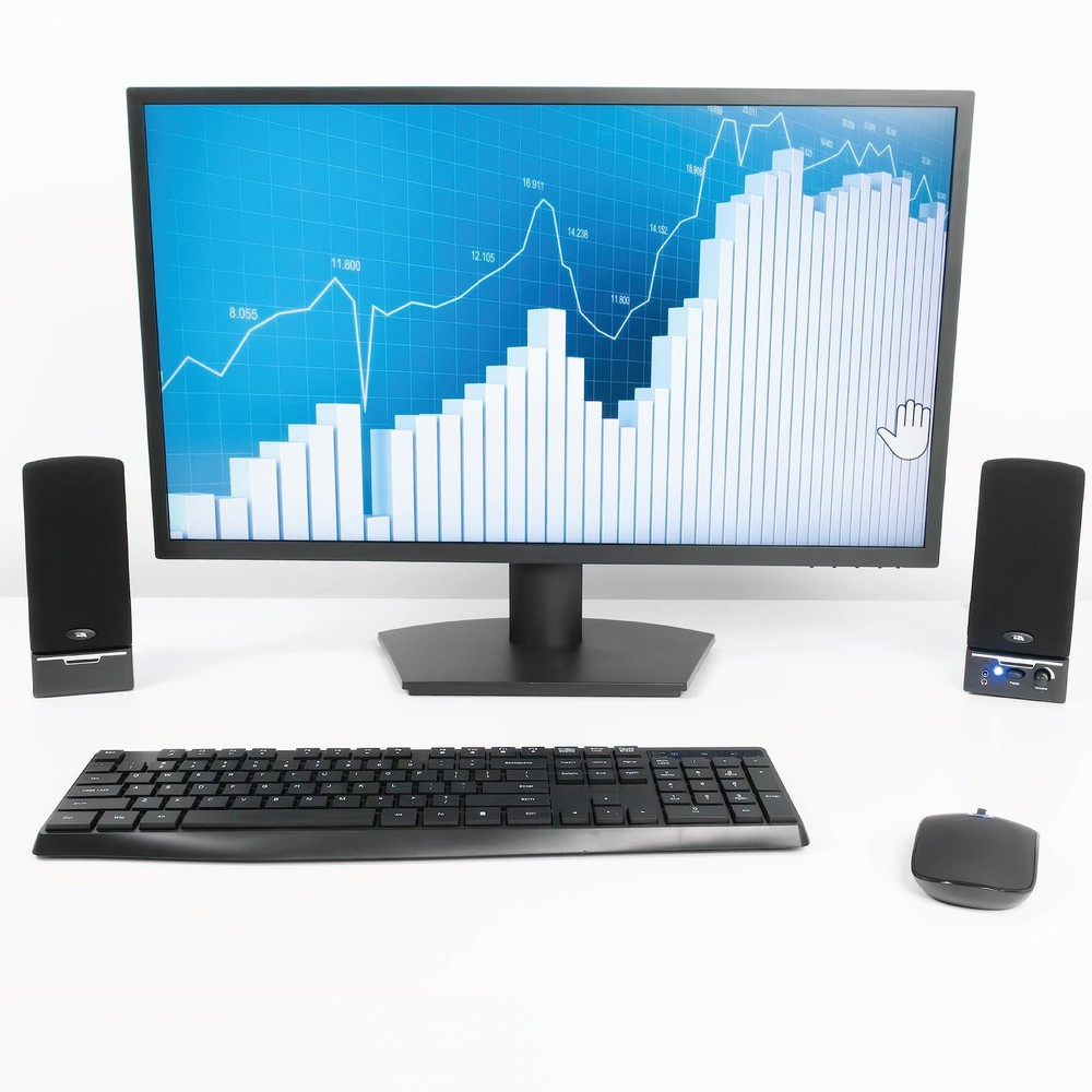 CA-2014 Computer Speakers Full Stereo Sound Convenient Controls Easy Setup