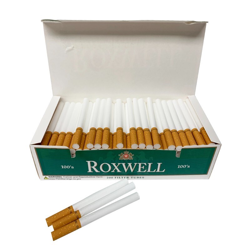 Roxwell Green Menthol Cigarette Tubes 100mm Size Pre-Roll Tubes 5 Pack of 200 Ct