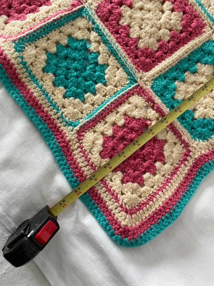 crocheted 44x52 coverlet multicolor