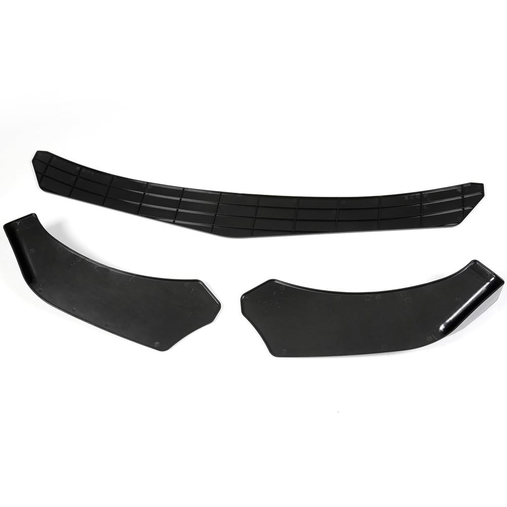 Universal Front Bumper Lip Splitter Diffuser 3 Pcs Sharp Edge Gloss Black