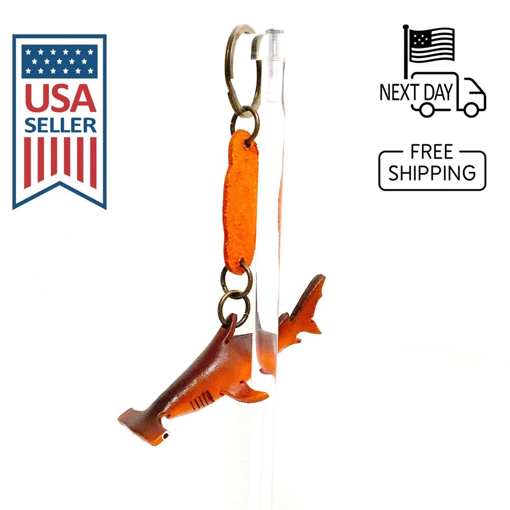 Hammerhead Shark Handmade Leather Keyring