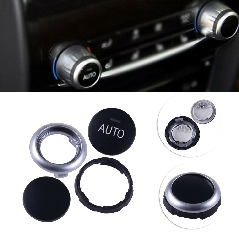 For-5 6 7 X5 X6 AC Climate Control Knobs Rotary Buttons Black+Silver